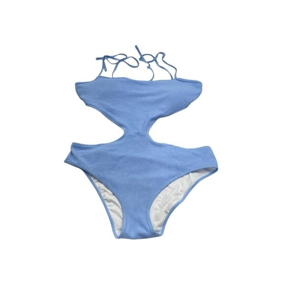 ABERCROMBIE FITCH Women Cut Out Swimsuit Size XL Blue Beach Summer Pool 59-9 - Picture 1 of 11